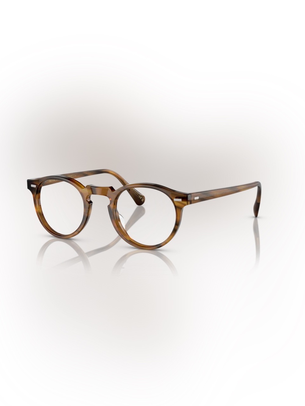 Oliver Peoples Round Tortoiseshell Gregory Peck Glasses - Brown